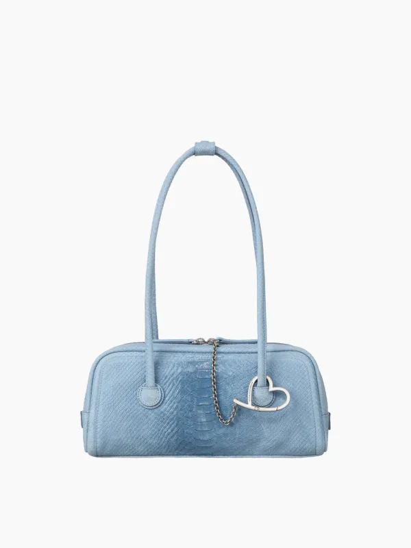 SOFT BOSTON EW_blue python effect suede