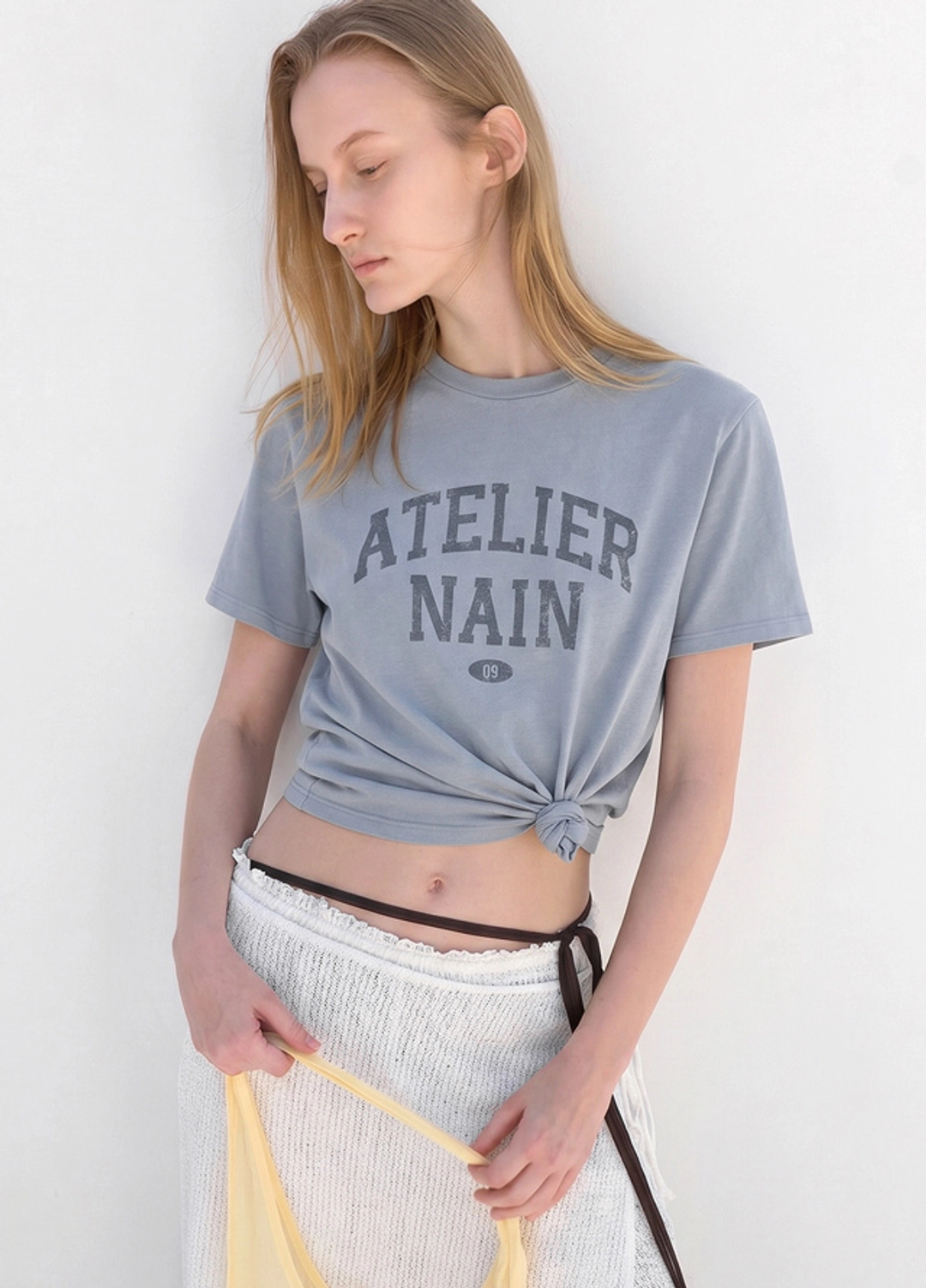 아뜰리에 나인 (T-7161)VINTAGE LOGO PIGMENT TEE 상품 이미지 2