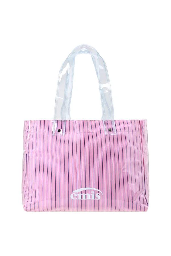 CLEAR STRIPE SHOULDER BAG-PINK