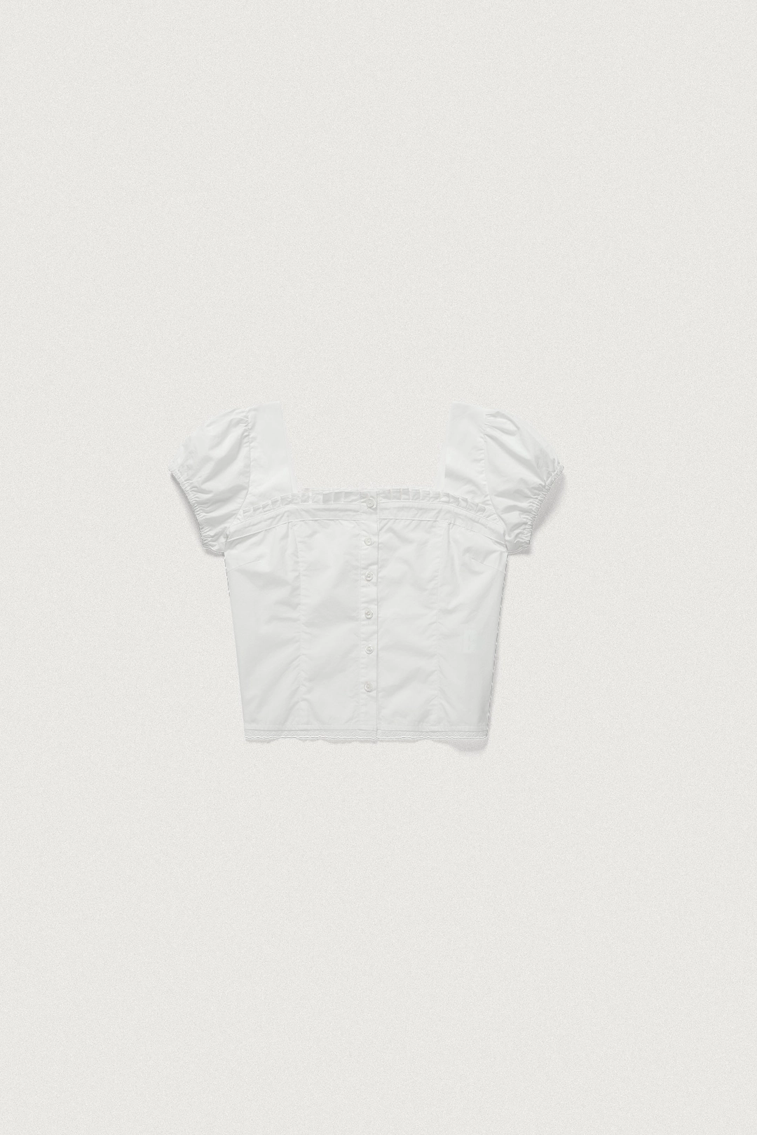 샤드라마 ROSE PLEATS SQUARE NECK BLOUSE [WHITE] 상품 이미지 1