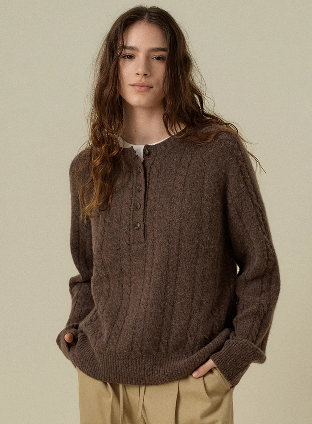 망고매니플리즈 KERRY CABLE KNIT_BROWN 상품 이미지 2