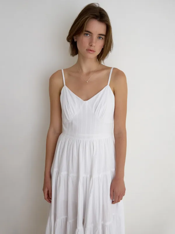 A CAN CAN SLEEVELESS DRESS_WHITE