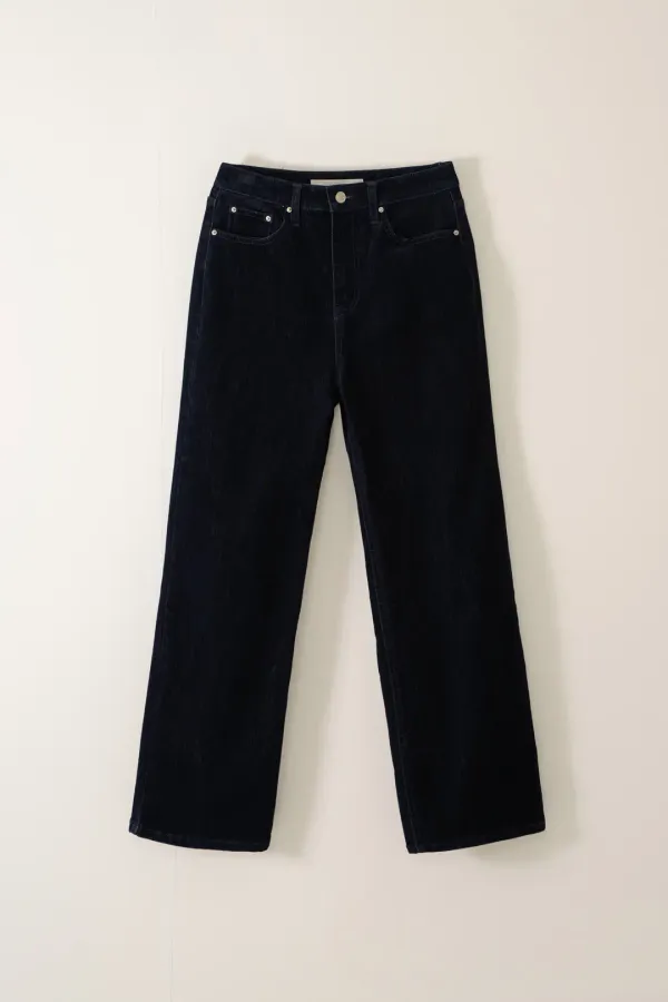 NEW VELVET DENIM PANTS_DARK BLUE