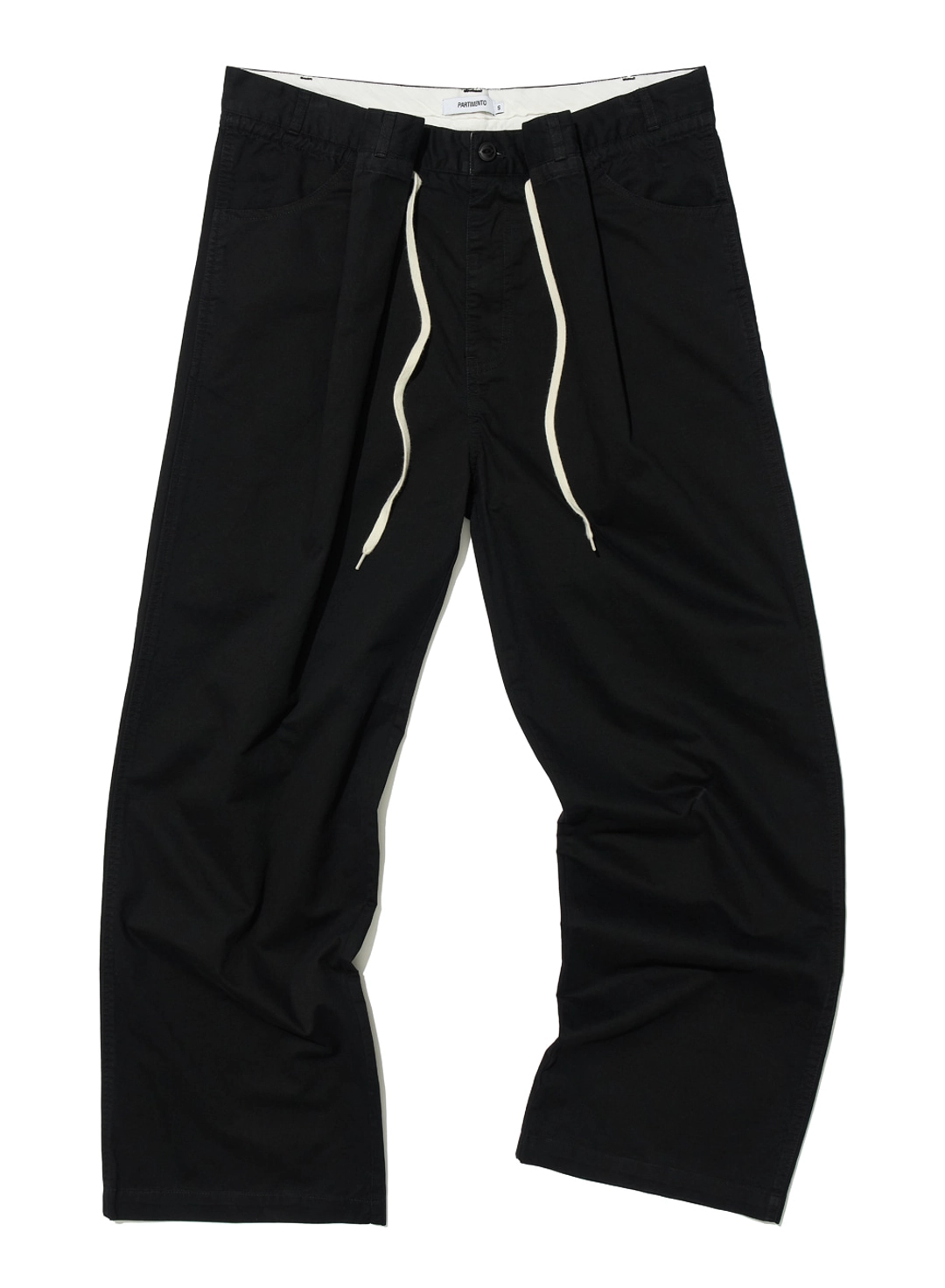 파르티멘토 [WOMEN] WASHED DRAWSTRING CHINO PANTS_BLACK 상품 이미지 1