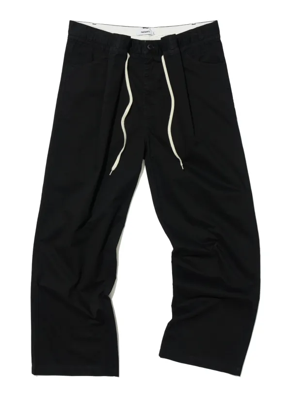[WOMEN] WASHED DRAWSTRING CHINO PANTS_BLACK