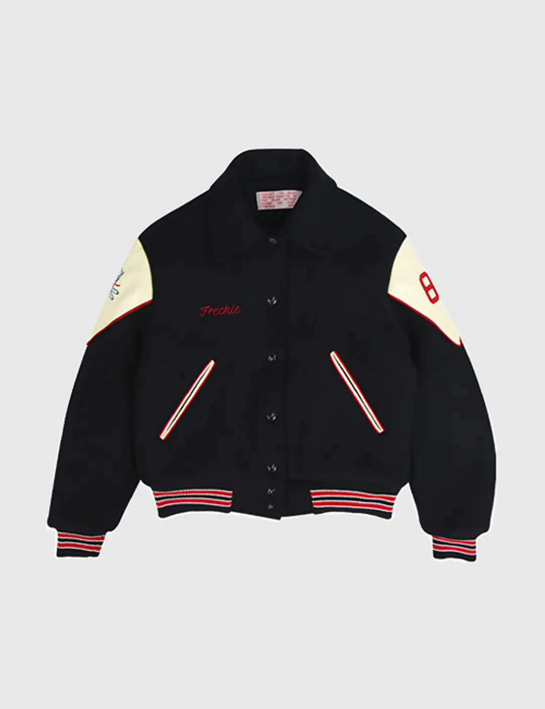 프레클 leather shoulder varsity jacket 상품 이미지 2