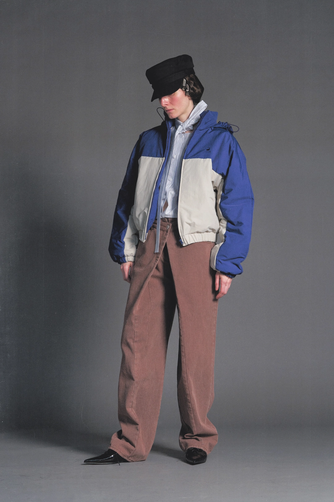 푸쉬버튼 PF26 BROWN FOLD TUCK WIDE DENIM PANTS 상품 이미지 2