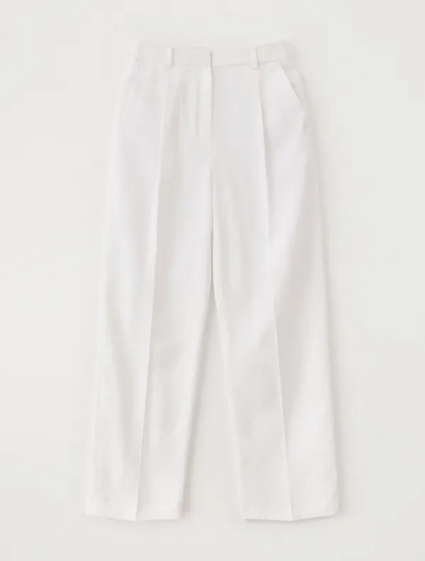 Linen Tapered Pants (White)