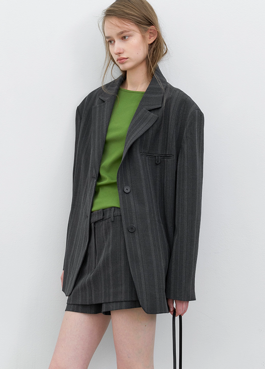 아뜰리에 나인 (JK-3076)MULTI STRIPE SET-UP OVERSIZED JACKET 상품 이미지 2