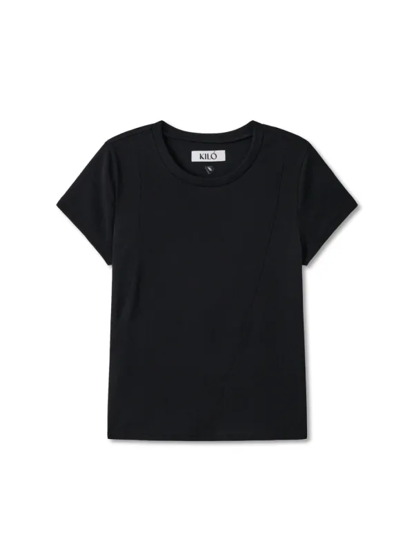 CURVED LINE T-SHIRT (BLACK)