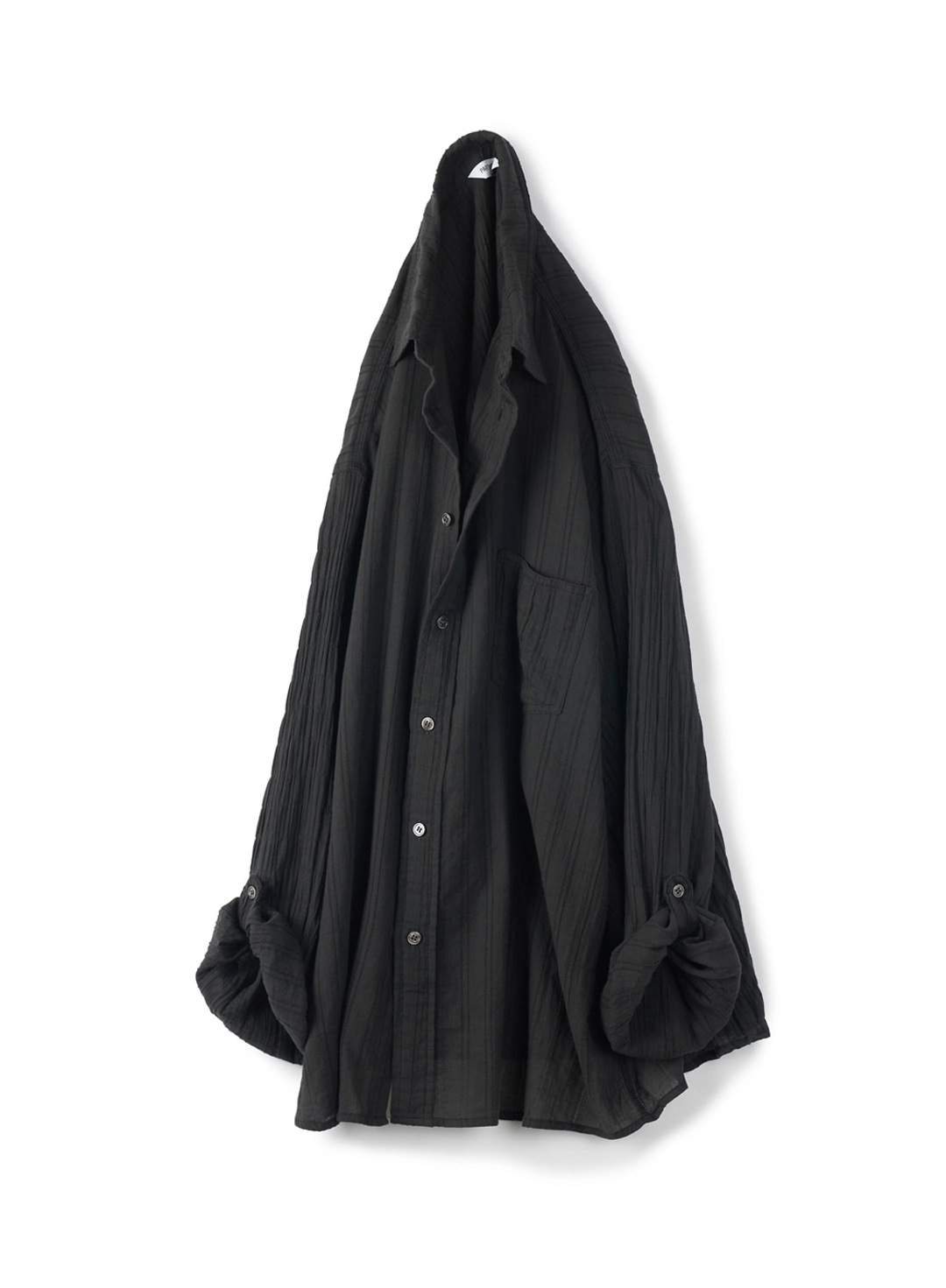 파르티멘토 Crinkle Roll Up Shirts_Black 상품 이미지 1