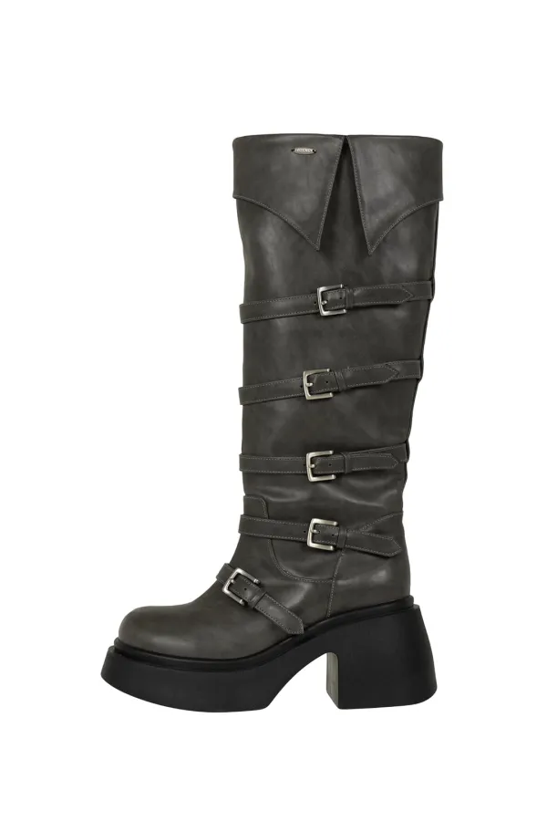 WESTERN BUCKLE BOOTS CHARCOAL
