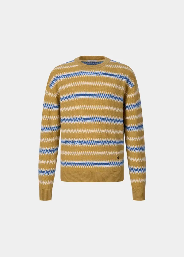 MERINO WOOL STRIPED SWEATER - YELLOW