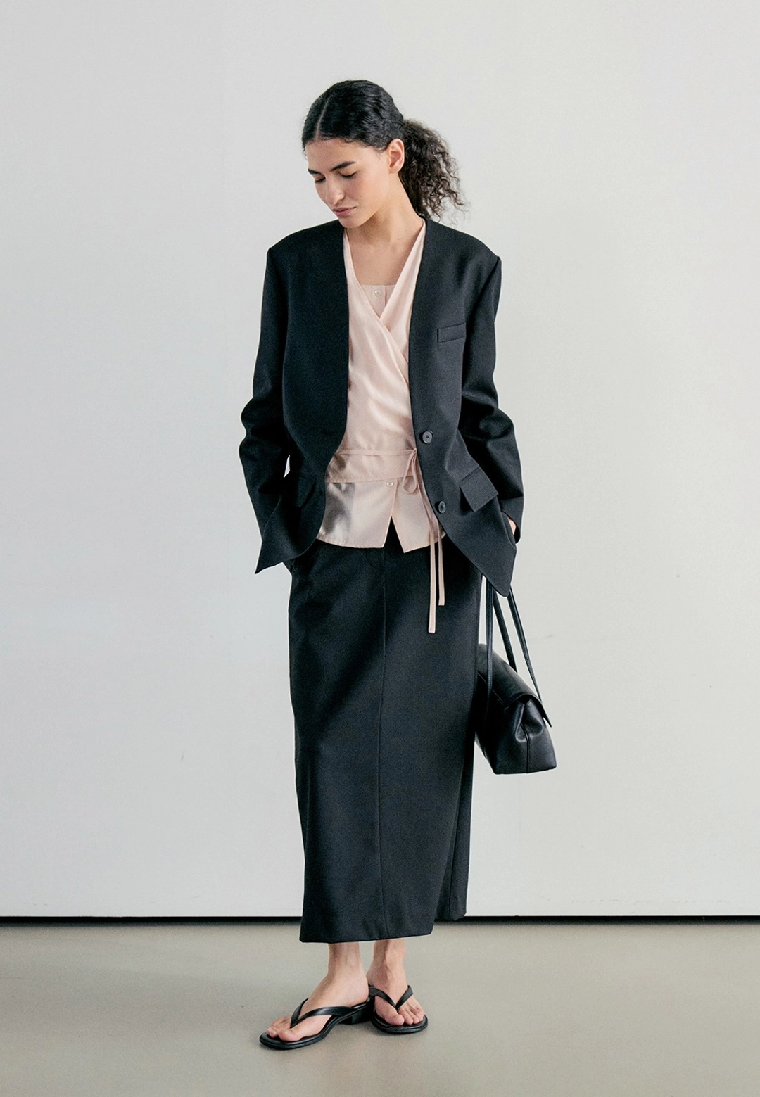 노티아 ORDINARY LONG SKIRT - BLACK 상품 이미지 1