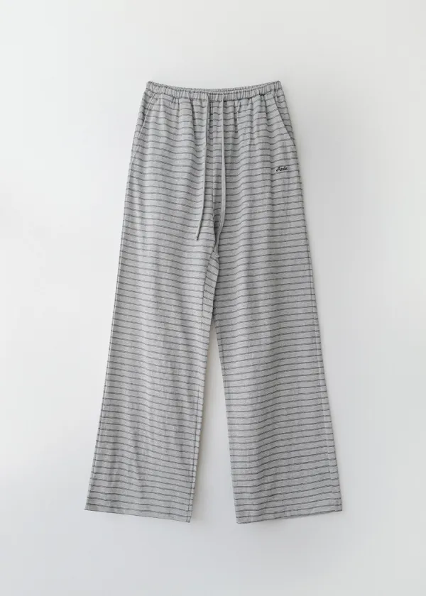 Hasta stripe banding pants (melange gray)