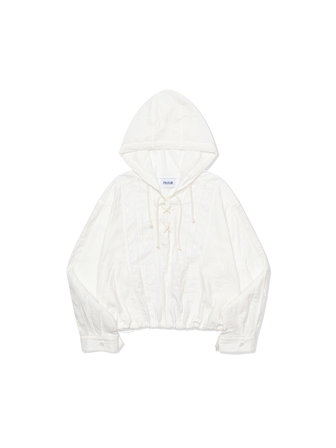 프리터 Crocher Lace Hoody Shirt White_F263SH03 상품 이미지 2