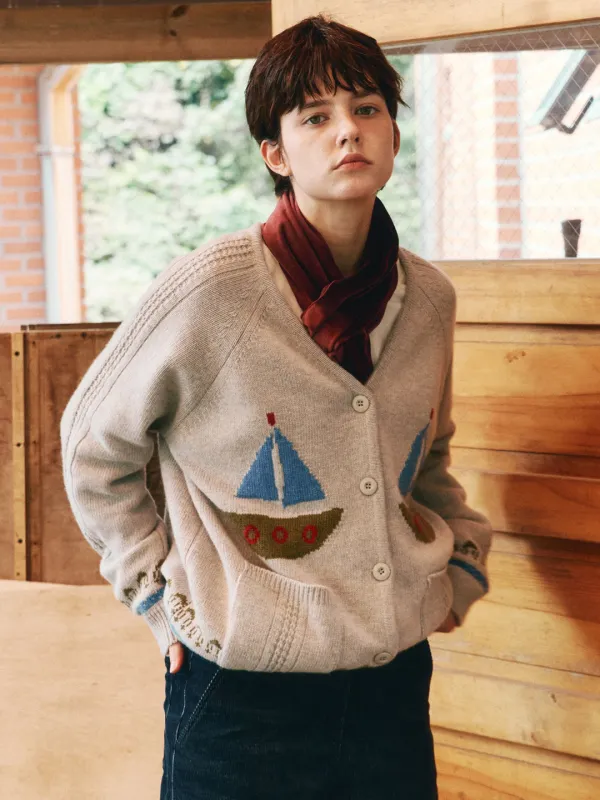 Boat V-Neck CD_(Gray)