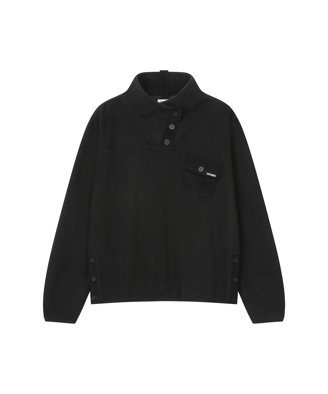 미세키서울 [10월 19일 발매] Button fleece pullover BLACK 상품 이미지 2