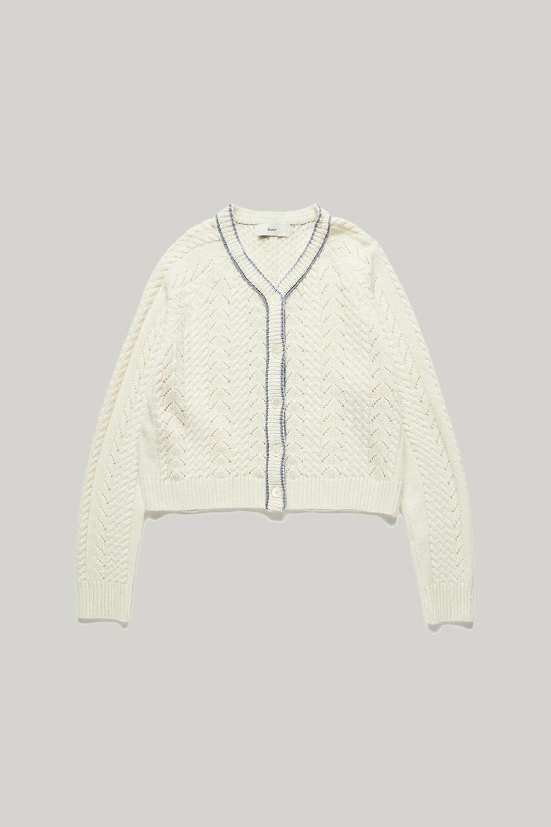 던스트 UNISEX LINING CROCHET KNIT CARDIGAN CREAM 상품 이미지 1