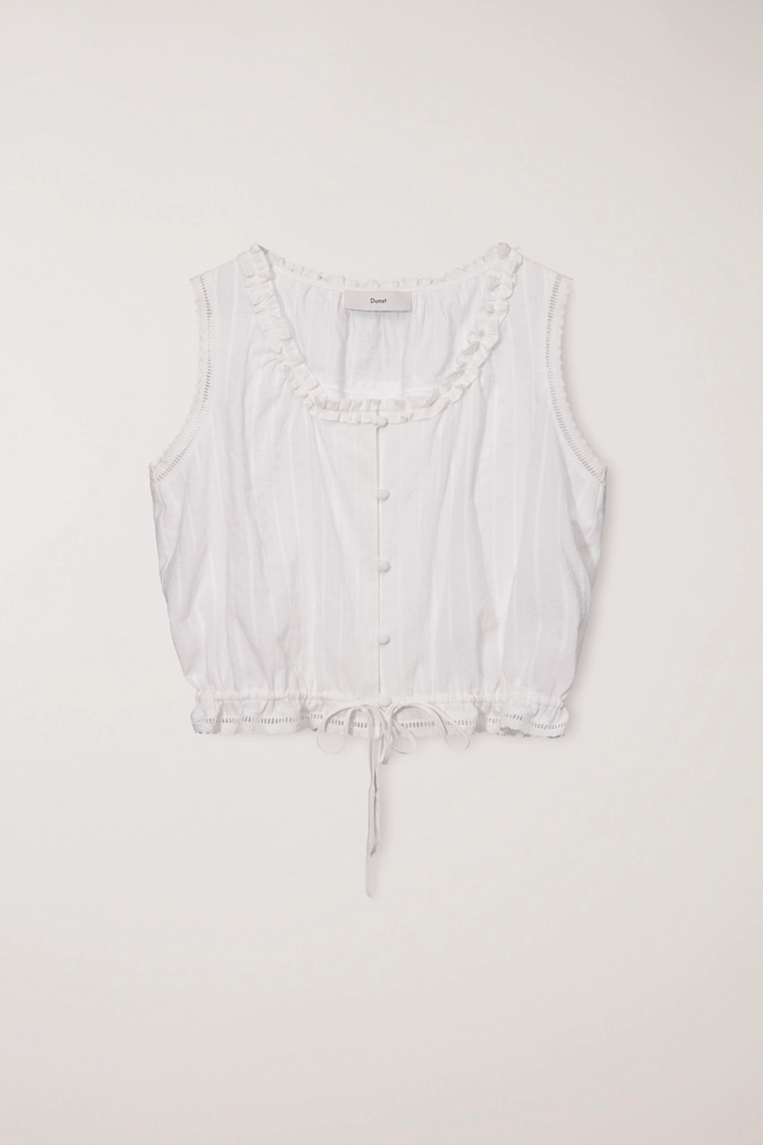 던스트 FRILL SLEEVELESS BLOUSE WHITE_UDBL6B226WT 상품 이미지 1