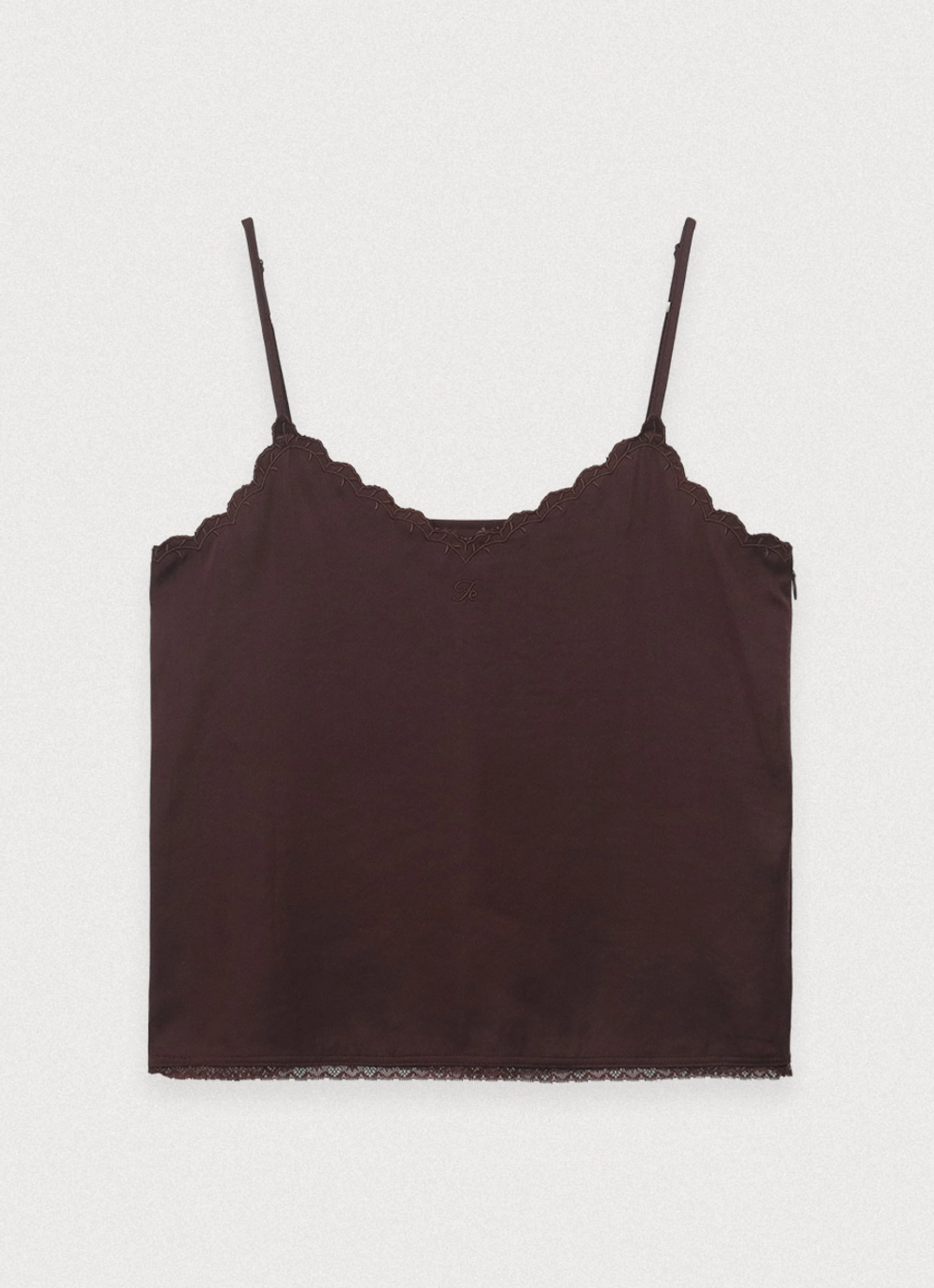 포에토 Snowy night satin cami - wine 상품 이미지 1