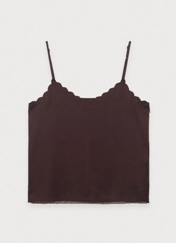 Snowy night satin cami - wine