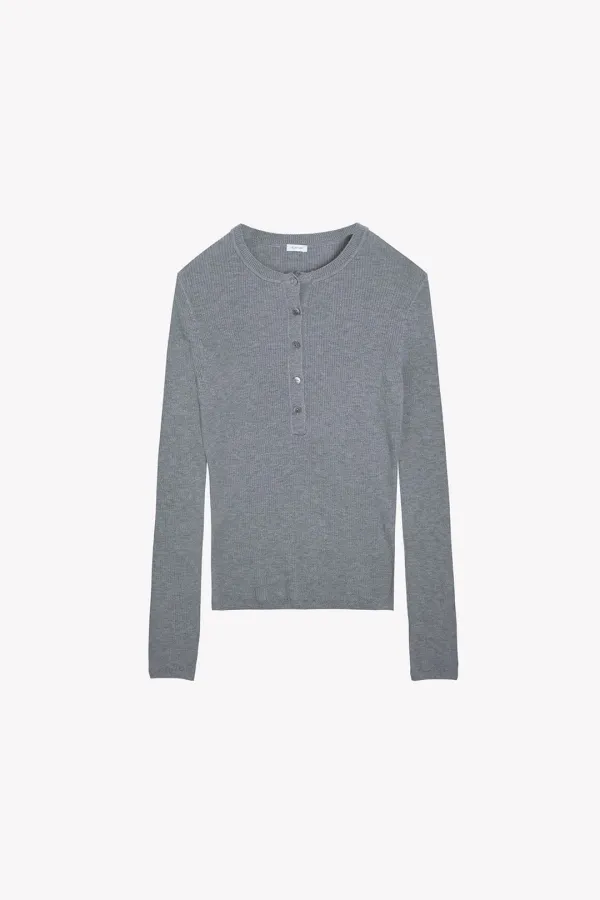 Alina Button Knit (Gray)