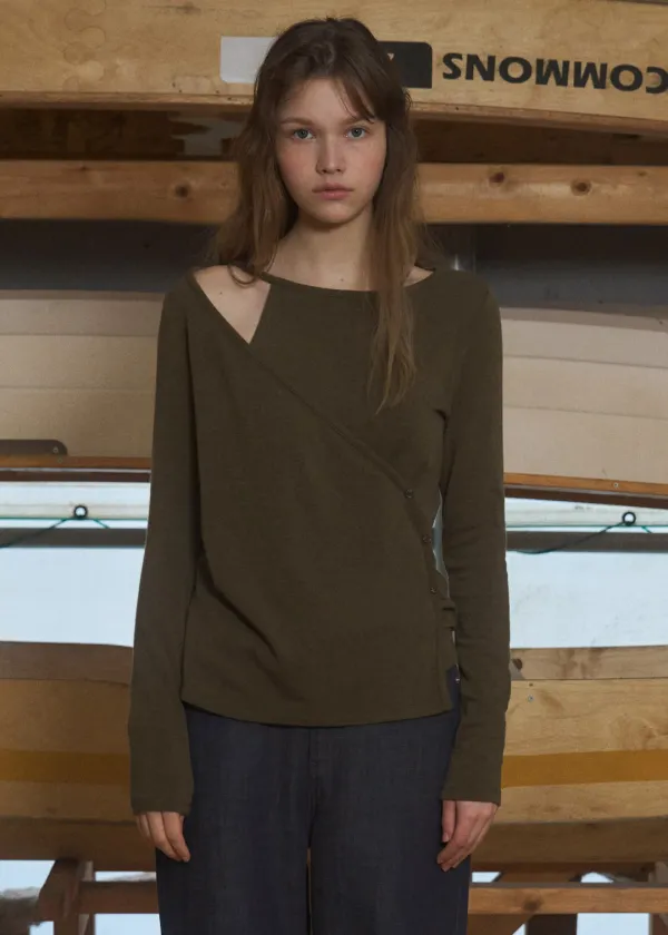 Klein oblique cardigan (khaki)