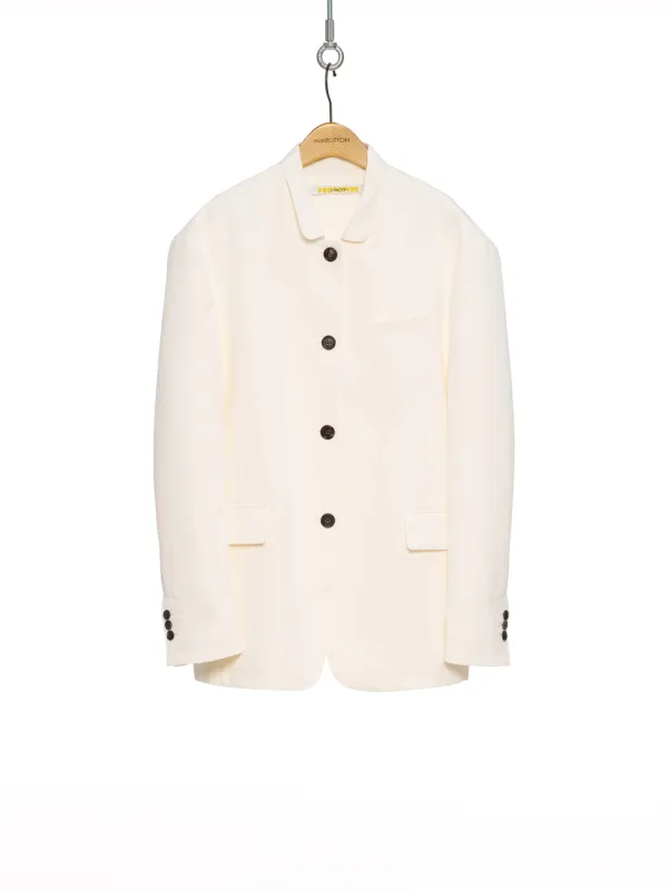 PF25 IVORY SHORT COLLAR SINGLE JACKET
