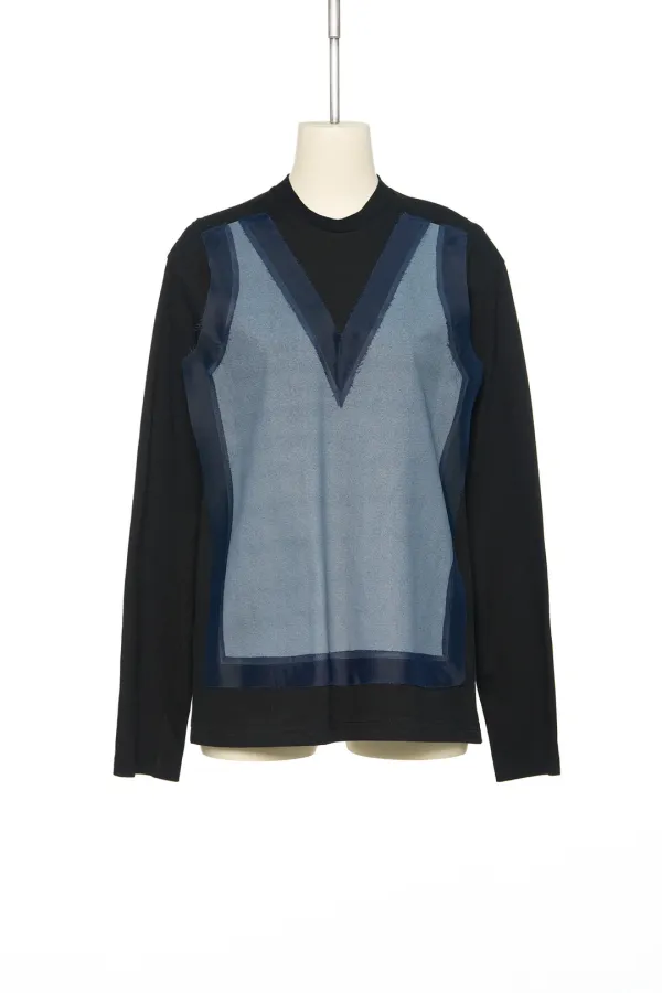 FW25 UNDERLINE BLACK VEST PRINTED JERSEY TOP