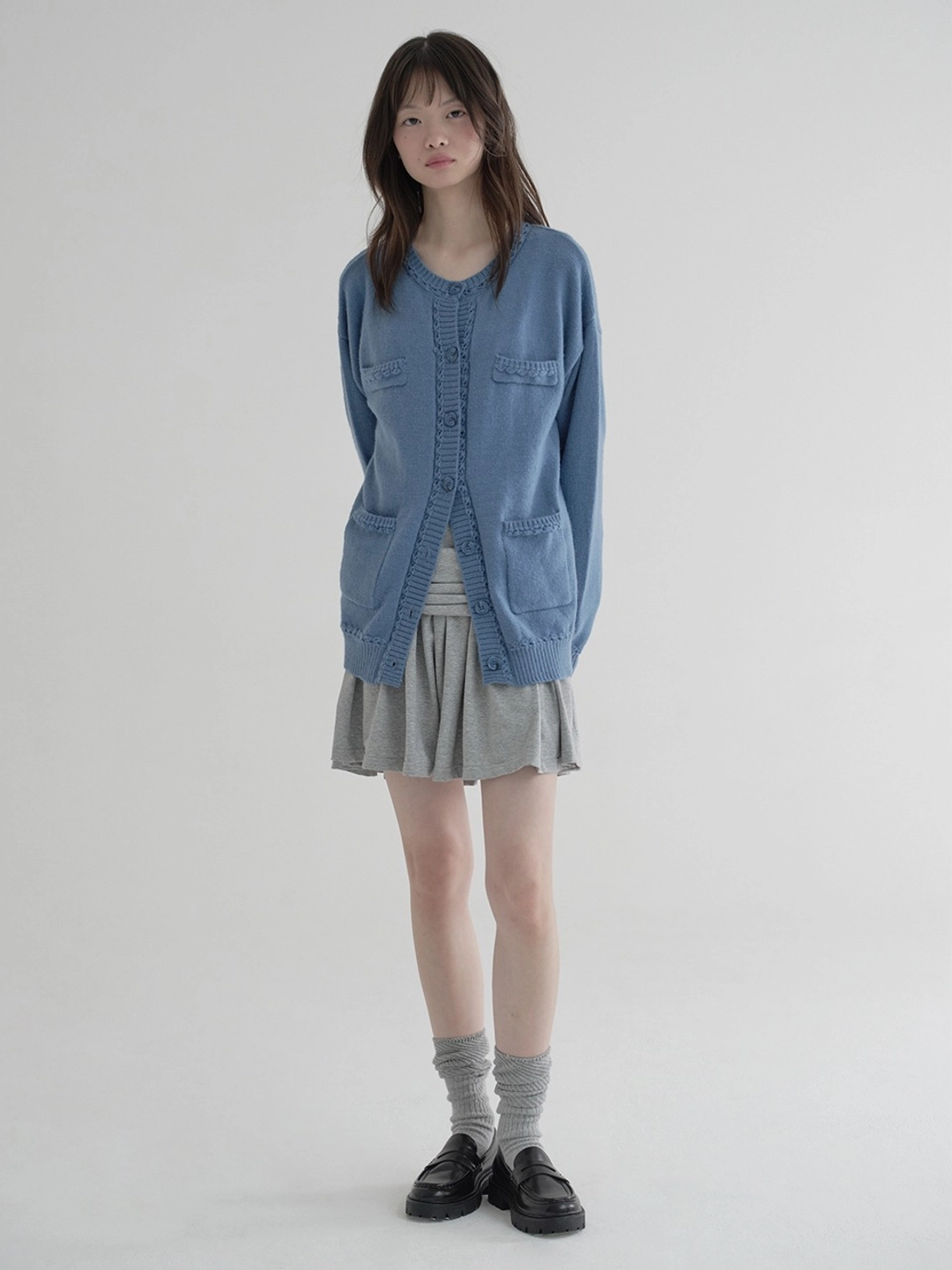 마가린핑거스 POCKET LOOSE CARDIGAN (BLUE) 상품 이미지 2
