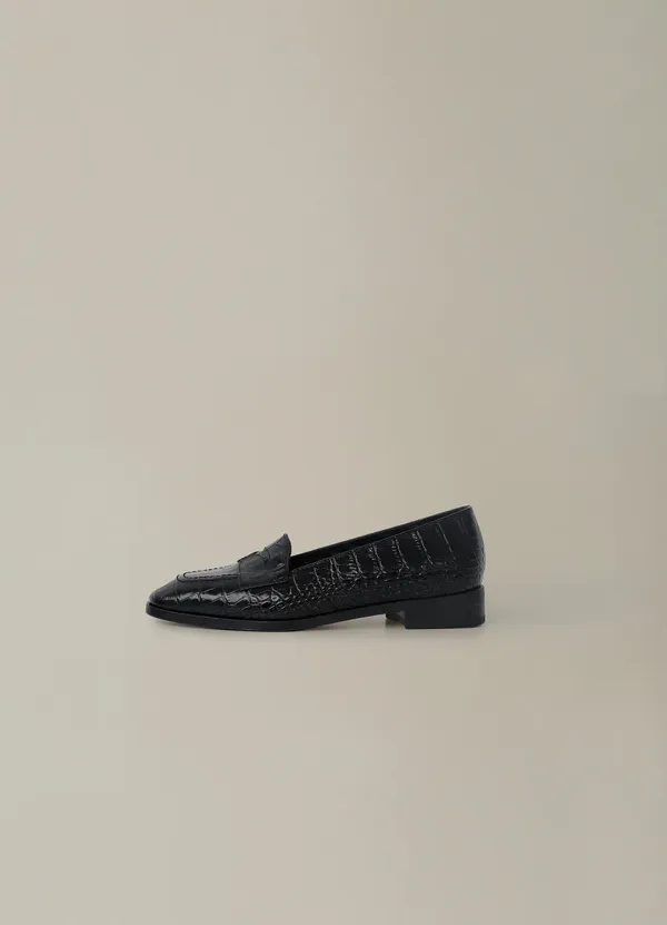 Tilda croco loafers (Black)