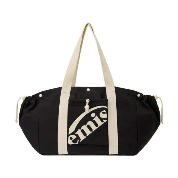 PACKABLE COTTON TOTE BAG-BLACK