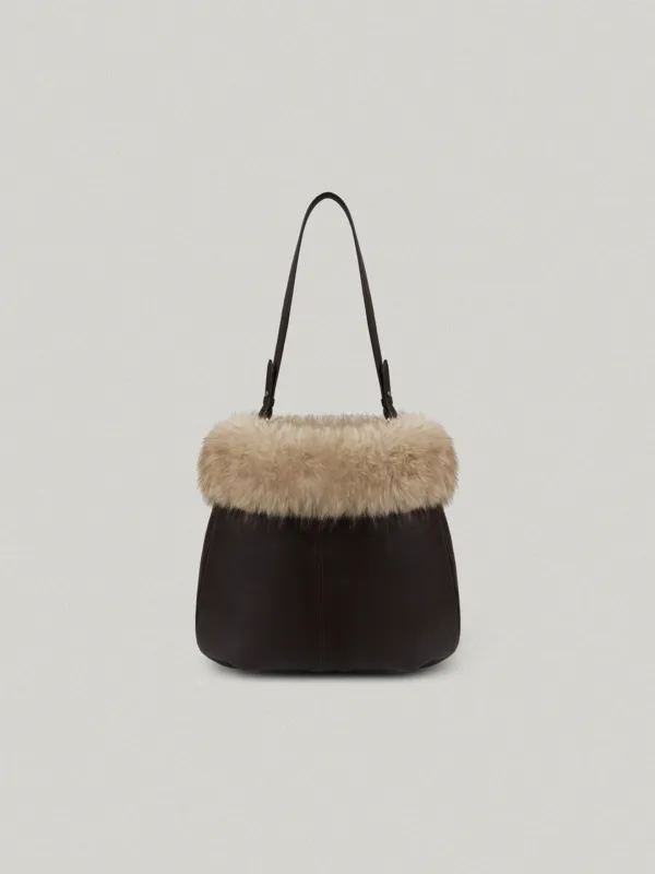 [Fur - detachable] Pesa Fur Bag - Marron페사 퍼 백
