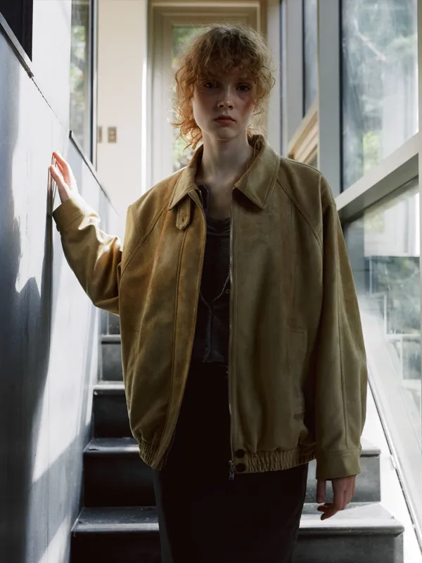 Oversized suede jumper [KNFW07JP01]_Beige