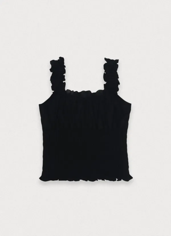 Heart smoke top - black