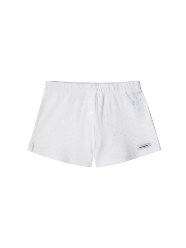 HEART BUTTON EYELET SHORTS_WHITE