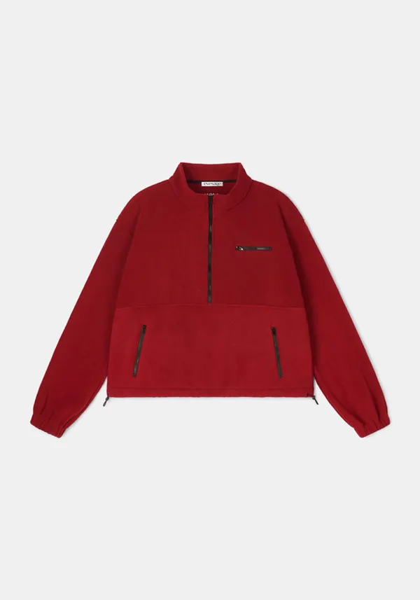 Half-zip pullover fleece (Red)