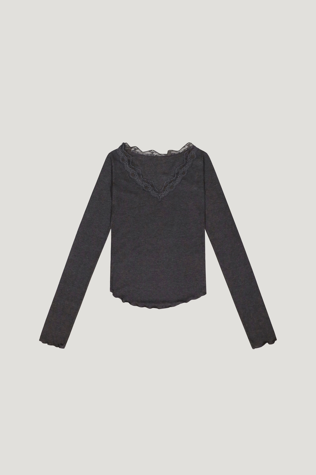 리브어리 Silky Lace Slim Tee (charcoal) 상품 이미지 1