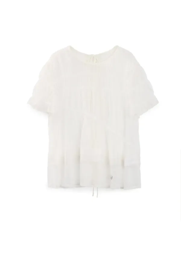 Mused Shirring Ribbon Top - Ivory