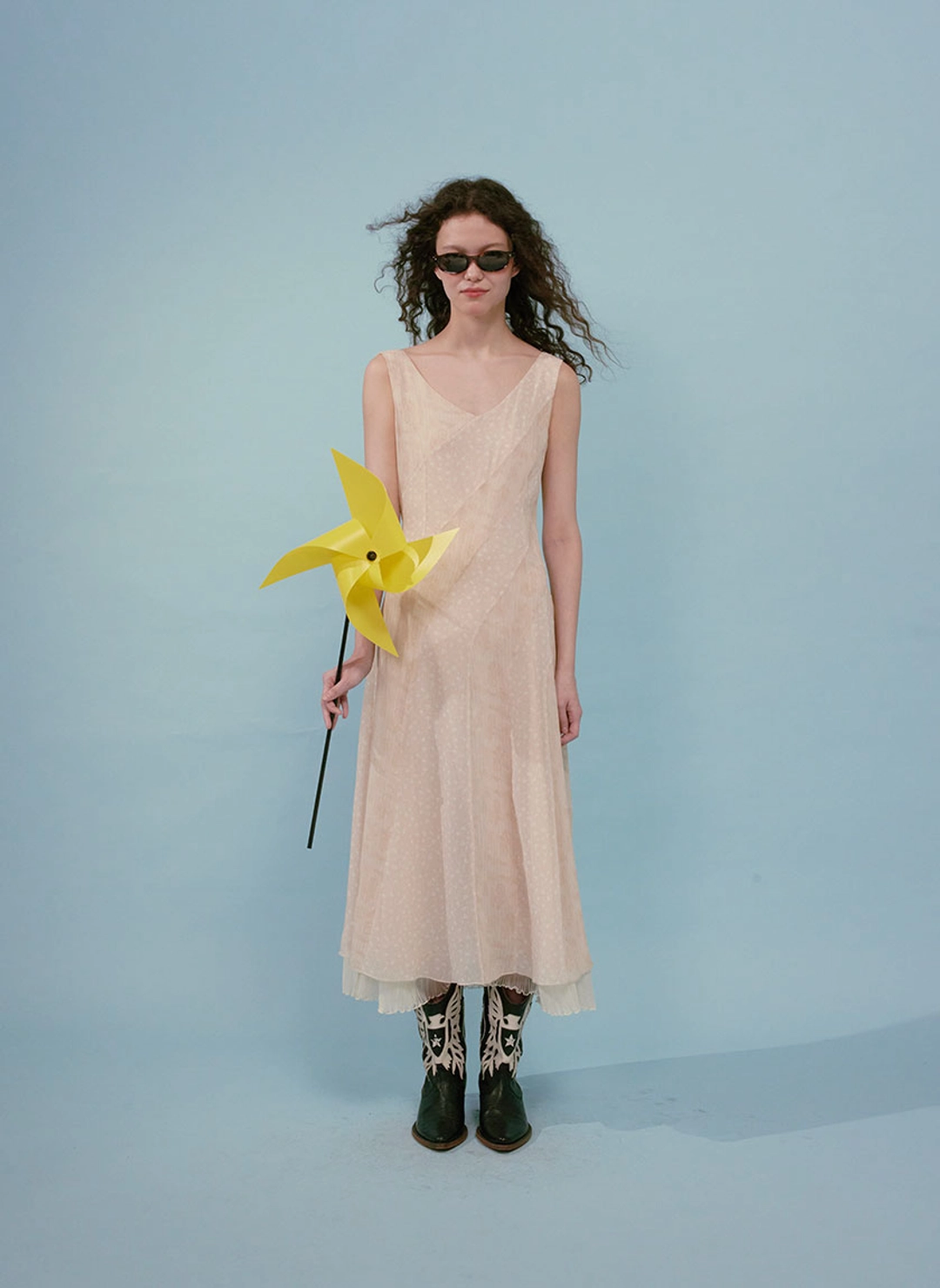 루루서울 [리오더중] Paisley Flower Mix Dress (Beige) 상품 이미지 2