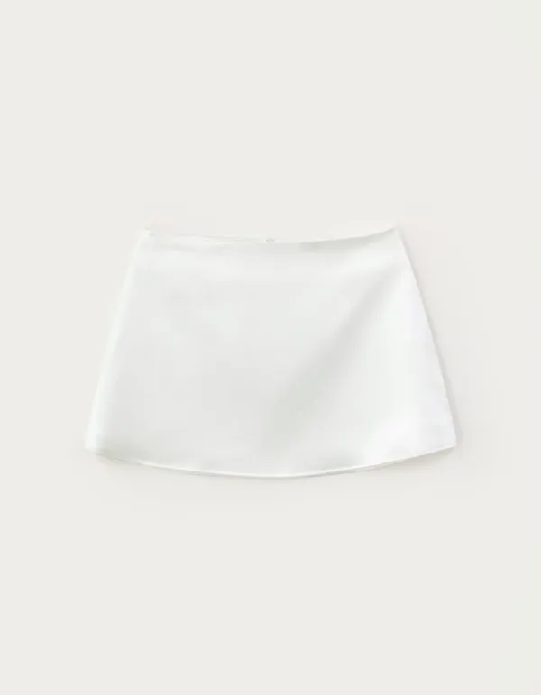 Elia Satin Mini Skirt - Ivory