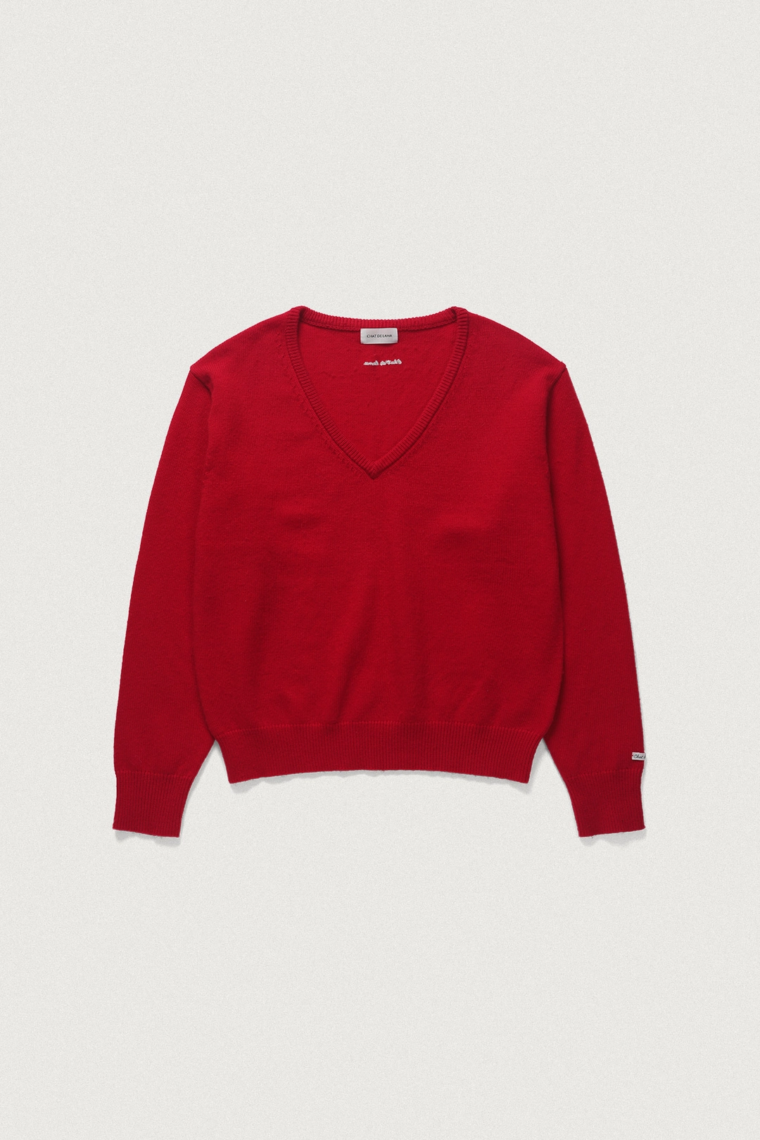 샤드라마 MODEST WOOL V-NECK KNIT [RED] 상품 이미지 1