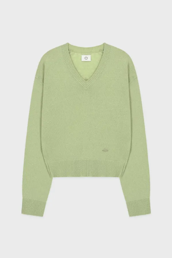 V-Neck Basic Knit (Melon)