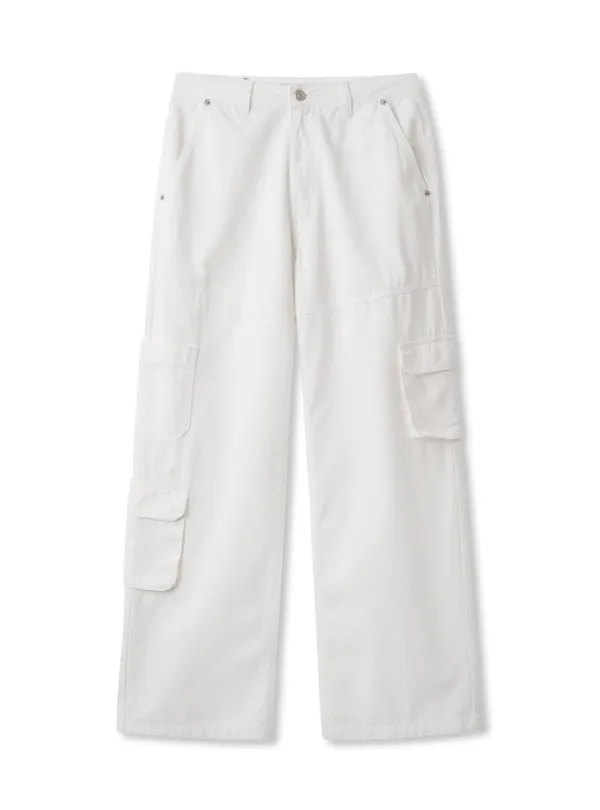 WASHED CARGO PANTS (WHITE)