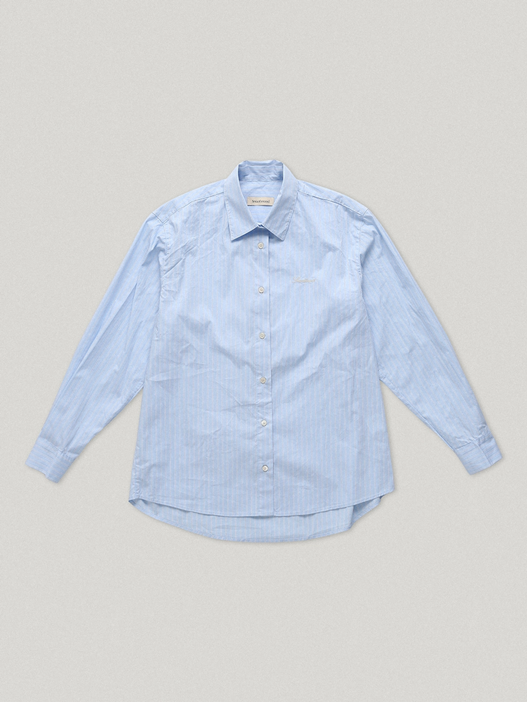 Aberdeen Italic Logo Striped Shirts Clear Blue