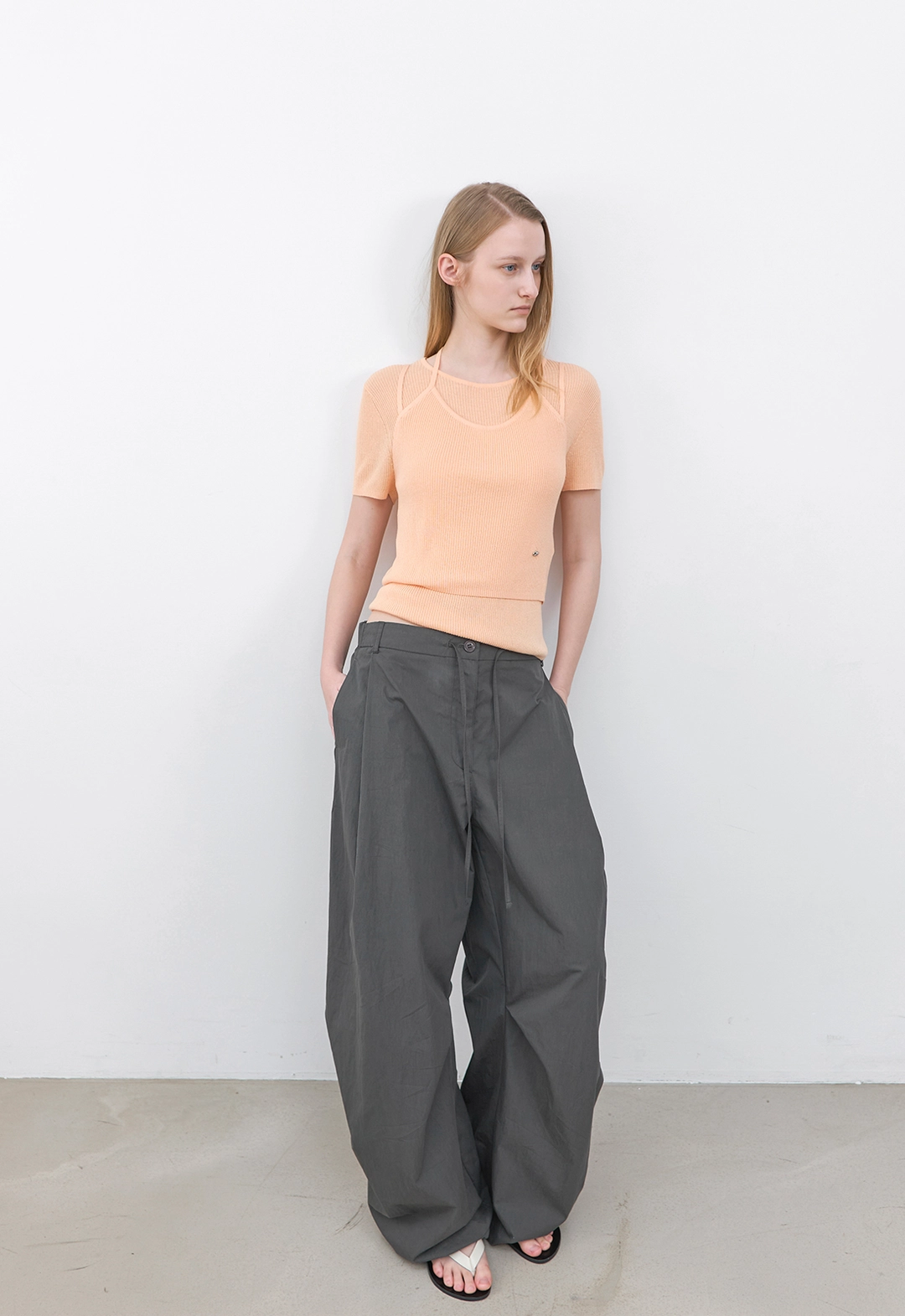 아뜰리에 나인 (T-7250)LAYERD HALTER NECK BUSTIER&TOP KNIT SET 상품 이미지 3