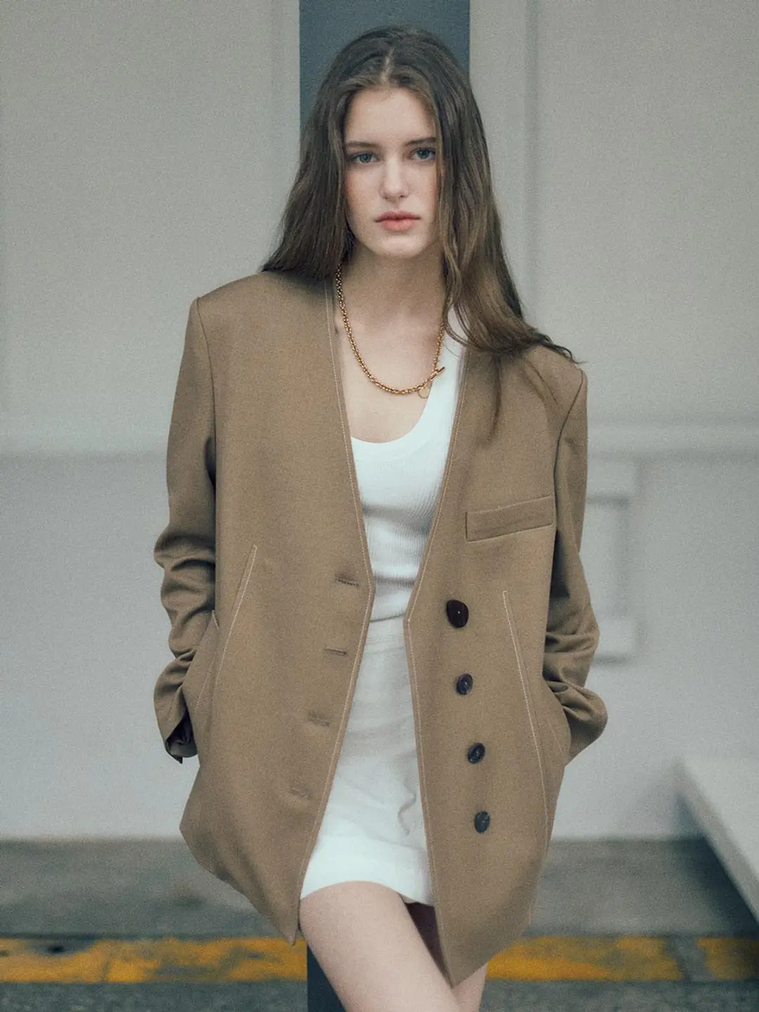 루에브르 Collarless Oversized Jacket SW3SJ153-96 상품 이미지 2