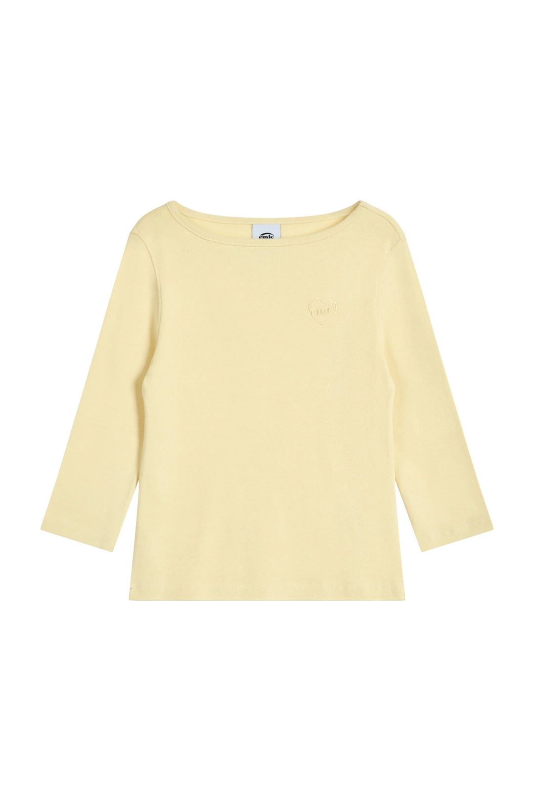이미스 (W) BOAT NECK 3/4 SLEEVE T-SHIRT-YELLOW 상품 이미지 1