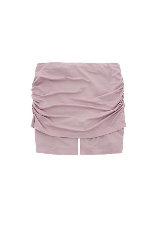 MONO SHIRRING SHORT SKIRT PANTS PINK